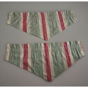 2 Waverly Capulet Chianti Ascot Valance 48" Striped Jacquard Gold Green